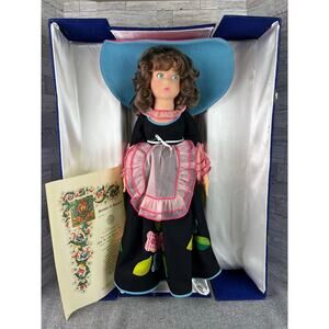 NEW LENCI FEDORA Doll 27 Inch Felt Italy Pink Hat Black Dress NIB COA